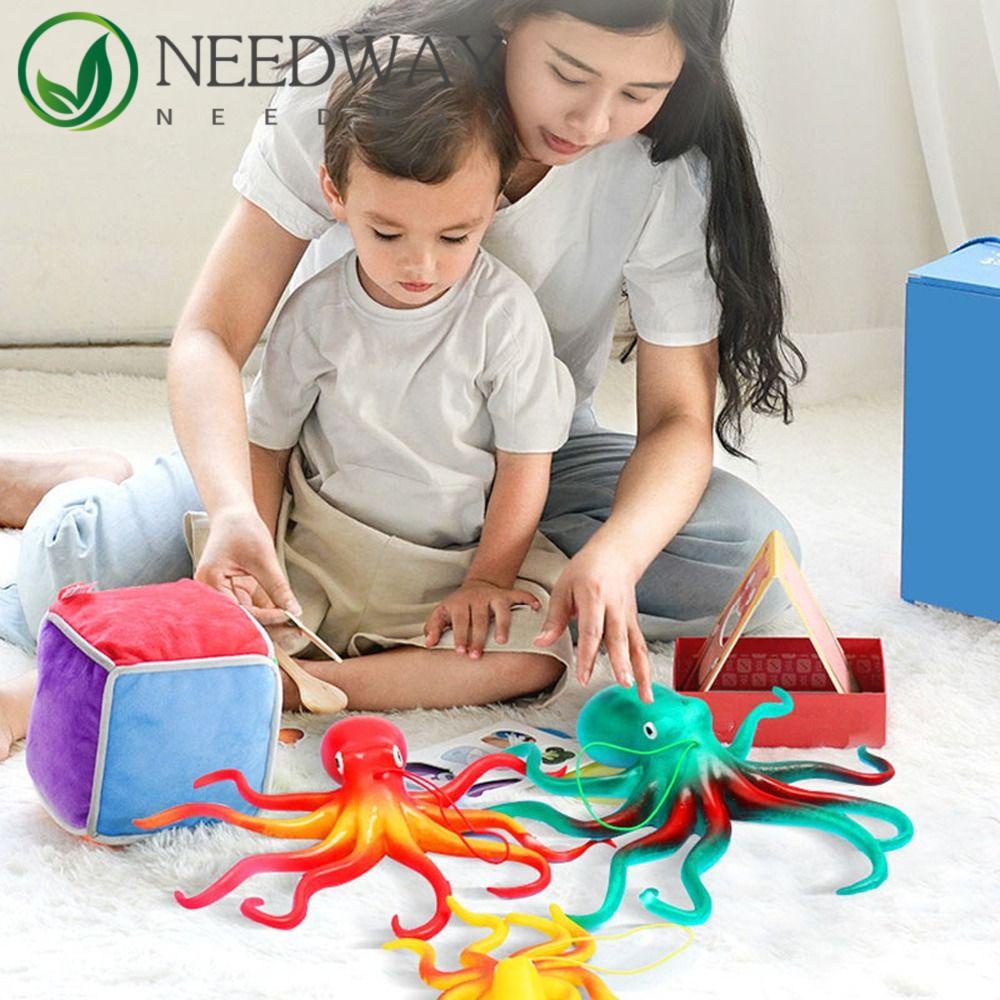 Needway   Simulasi Gurita Koleksi Mainan Model Hewan Lembut Mainan Puzzle Edukasi Dekorasi Octopus Action Toy