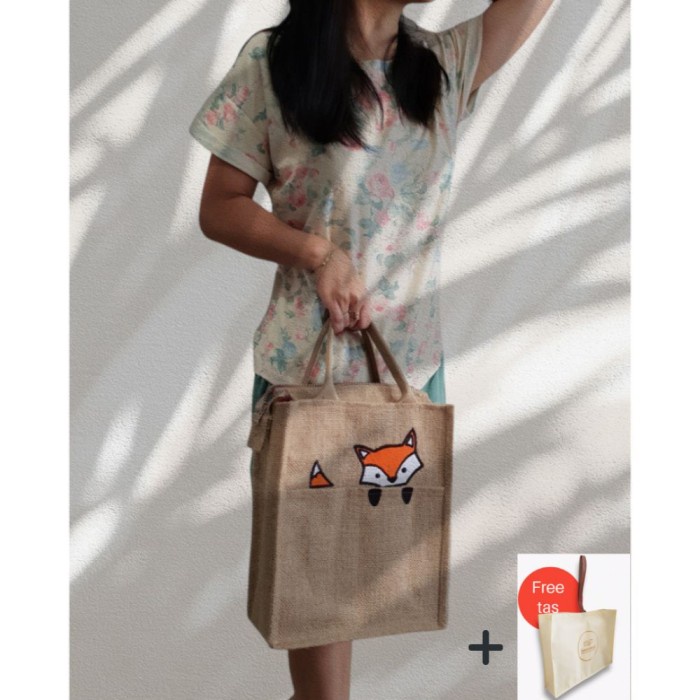 

TERMURAH Tas Goni Tote Bag / Tas Karung Goni / Jute Bag - Karakter - M, Tanpa Bordir