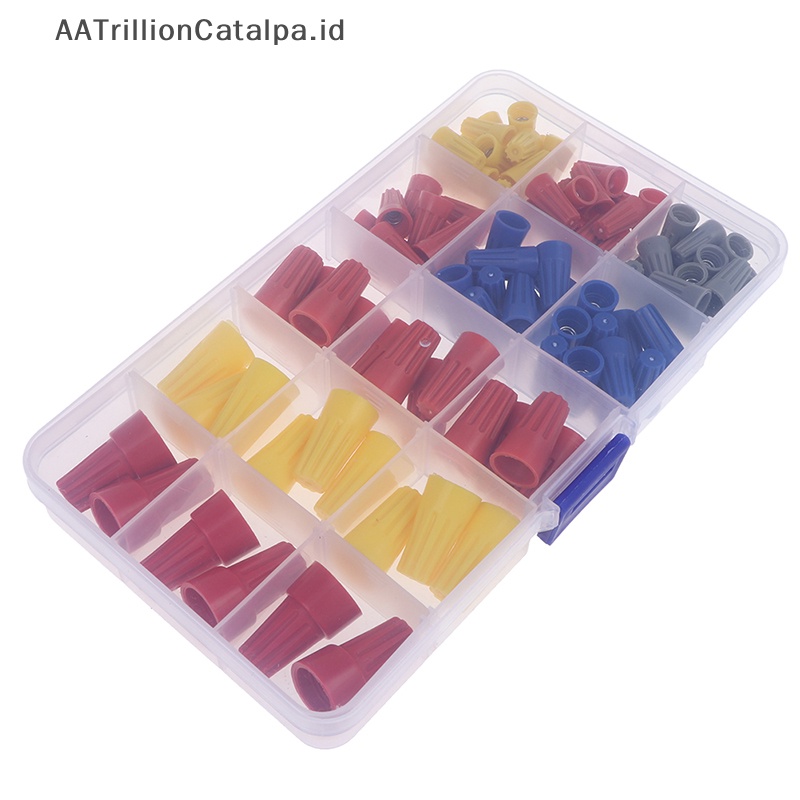 Aatrillioncatalpa 102pcs Aneka Warna Konektor Kawat Mur Listrik Spring Cap ID