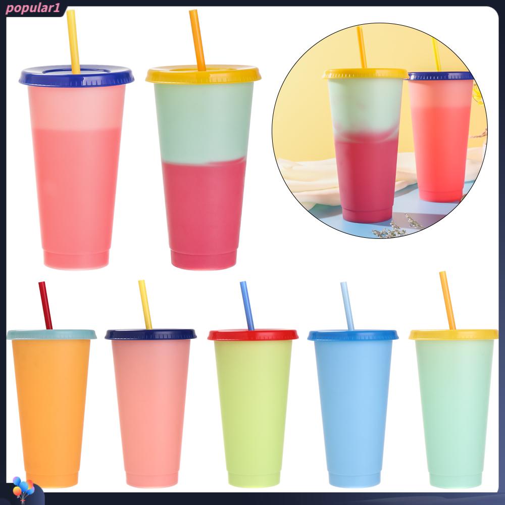 Populer Drink Ware New Cangkir Plastik Perubahan Warna Portable