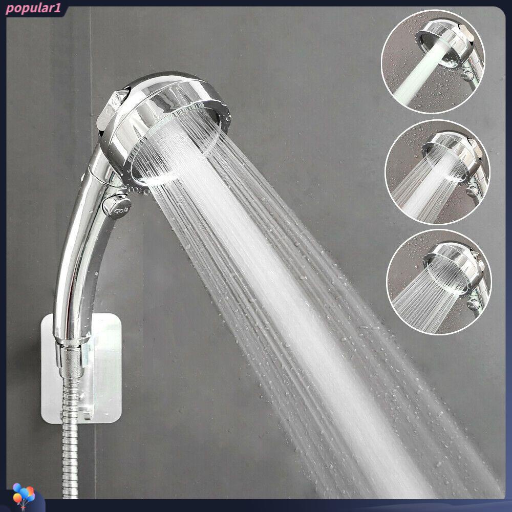 Populer Kepala Shower Mandi Bathroom Water Stop Switch Besar Chrome Hemat Air
