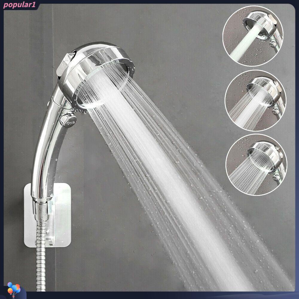 Populer Kepala Shower Mandi Bathroom Water Stop Switch Besar Chrome Hemat Air