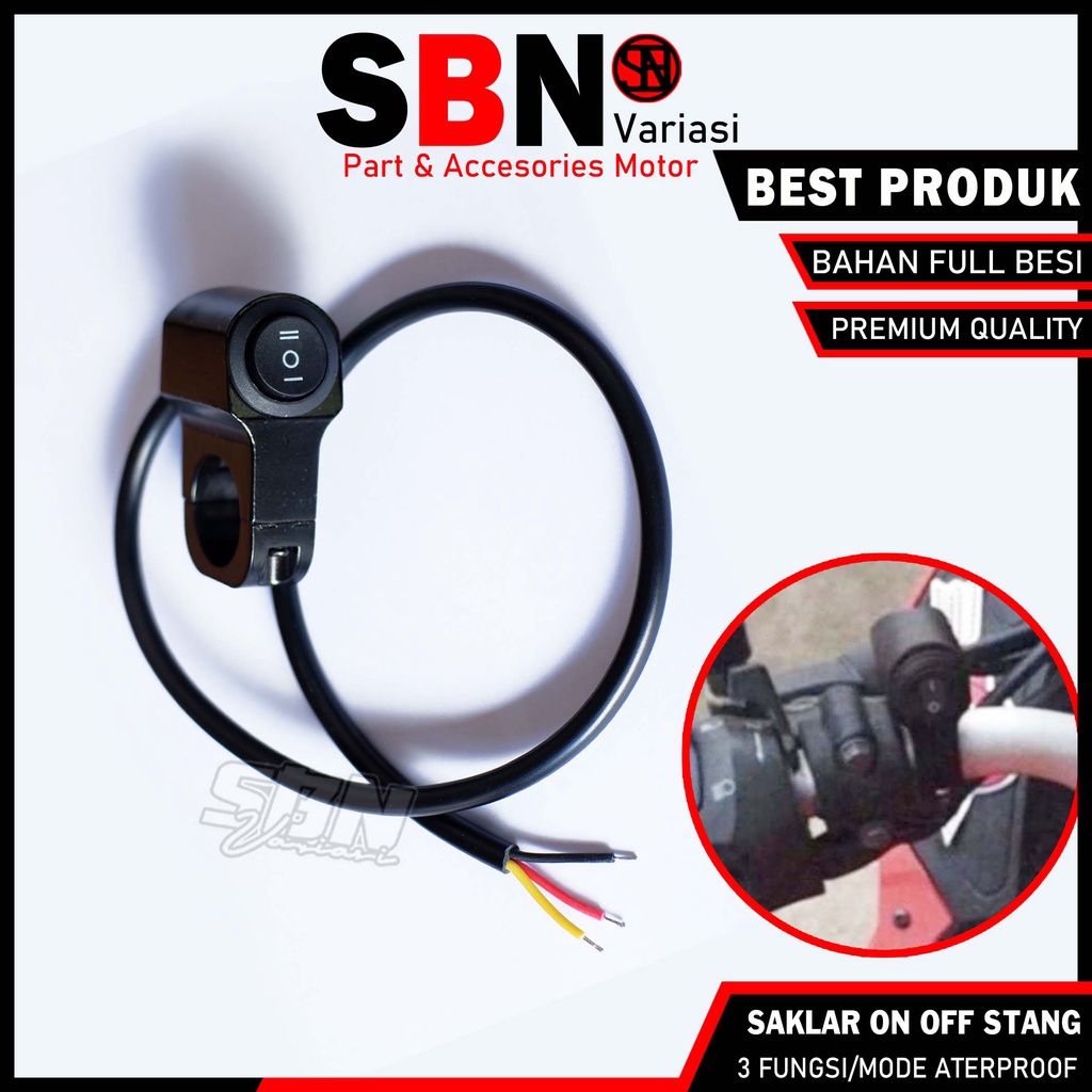 SAKLAR ON OFF 3 MODE STANG TOMBOL LAMPU SOROT LED TEMBAK MOTOR