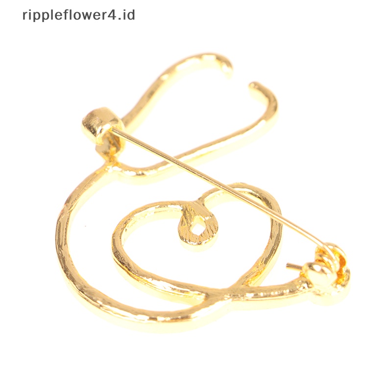 {rippleflower4.id} 1pc Bros Obat Electrocardiogram Pin Berbentuk Hati Bros Dokter~