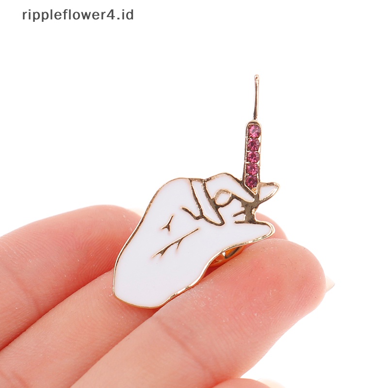 {rippleflower4.id} Perhiasan Aksesoris Sarung Pin Bros Kerah Enamel Putih Sederhana~