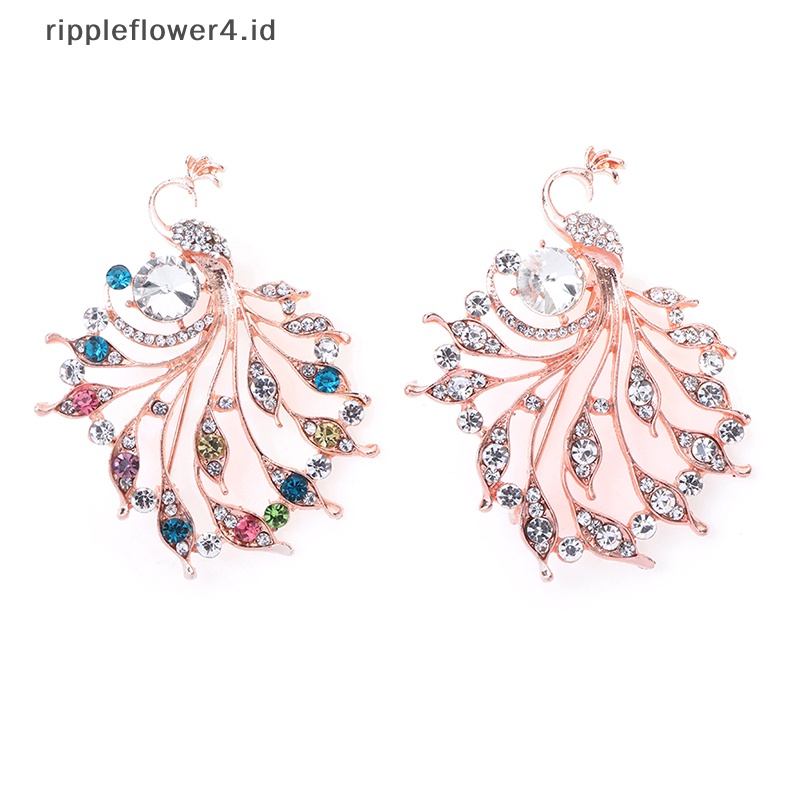 {rippleflower4.id} 1pc Bros Merak Berlian Imitasi Untuk Wanita Kantor Pakaian Santai Bros Pin Hadiah~