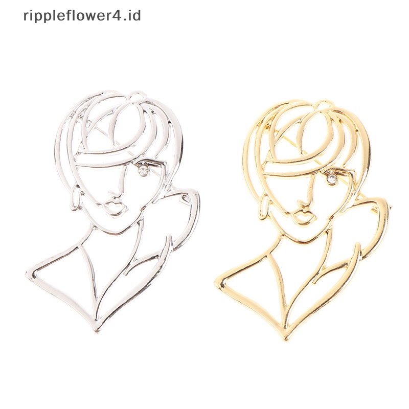{rippleflower4.id} Lucu Berongga Kecantikan Lady Bros Gadis Figure Kantor Kasual Bros Pin Hadiah~