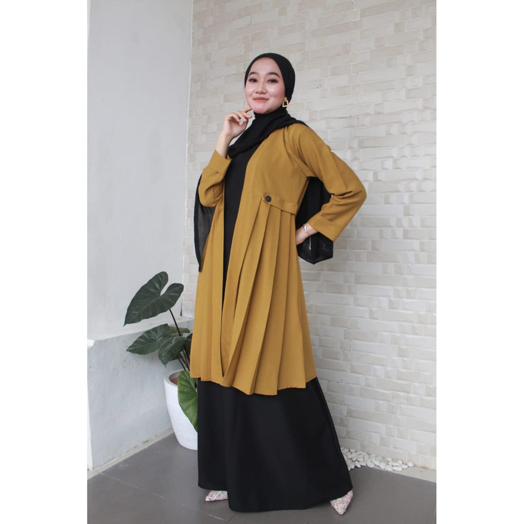 OUTER SET GAMIS TANPA LENGAN MAYSHA DRESS ld.110 pb.140/Terbaru/COD/Outer/Terlaris/Fashion wanita