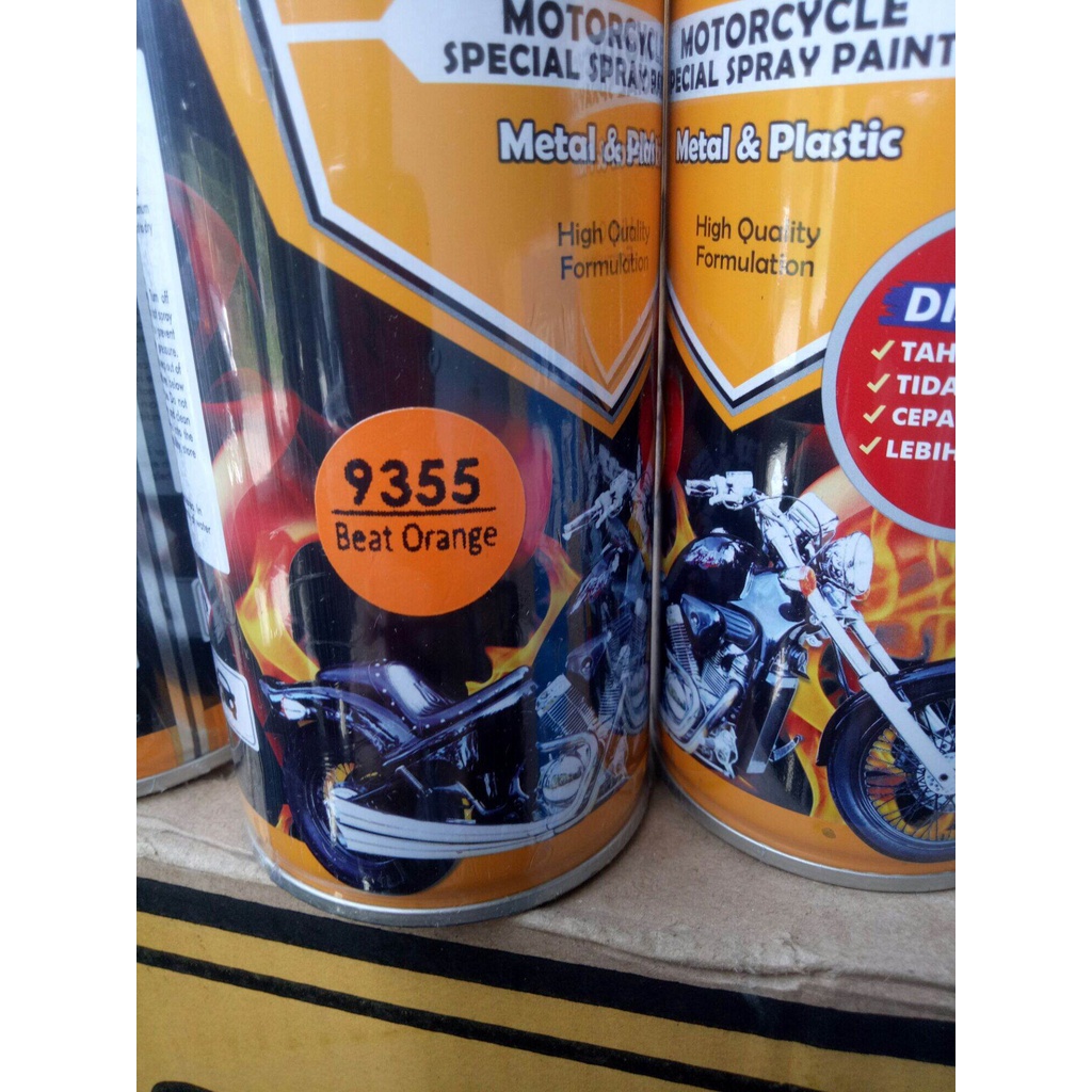 Pilok Diton premium Beat Orange 9355 400cc pilox orange beat Pilok motor beat cat semprot tahan bensin cat semprot diton premium