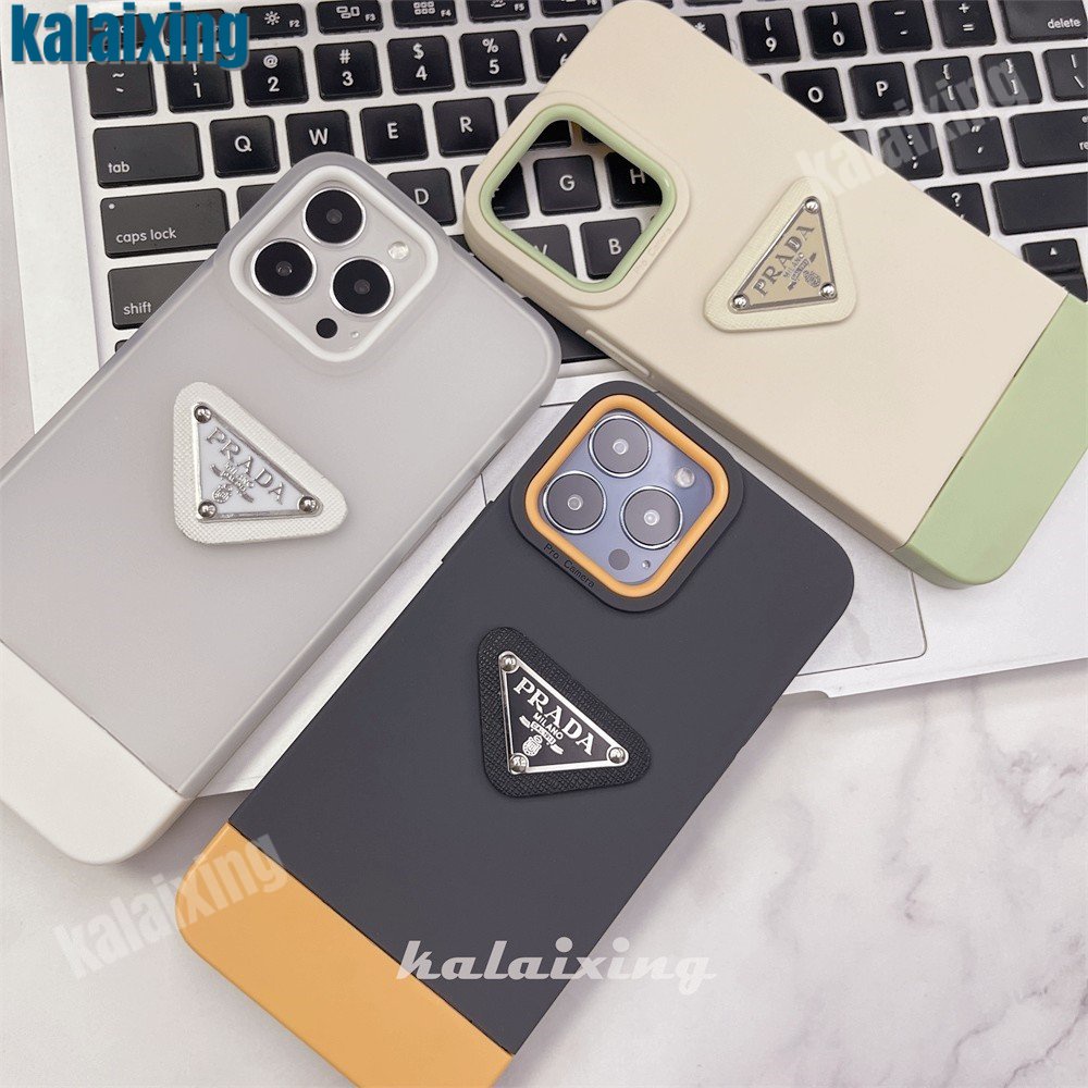 Case Logo Prada 3D Persegi Warna-Warni Untuk iPhone 14Plus 13pro Max 11 Pro X Xr Xs Max Case Warna Campur Soft Caing Tepi Lurus