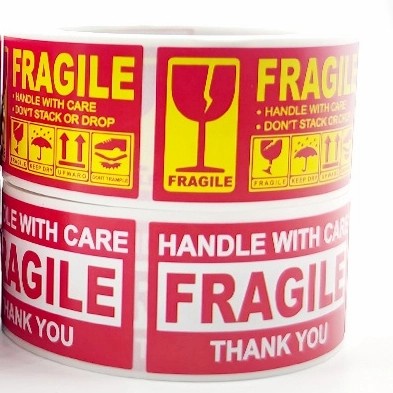 Stiker FRAGILE Vinyl Anti Air Cutting Sticker Paket Handle With Care