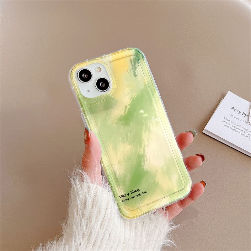 Green Fresh Case Untuk Oppo Realme C11 C3 C1 C20 C20A C21 C21Y C25 C25S C25Y C12 C15 10 9i 8i 8Pro 6i PH 5i 5s 9i U1 Reno 8 7 Lite Narzo 30 20 30A Airbag Shockproof Cover