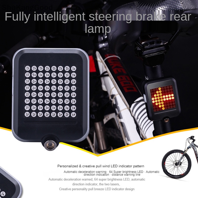 Skid Sepeda Smart Sensor Sein Lampu Sepeda Laser Lampu Belakang MTB Bersepeda LED SKK