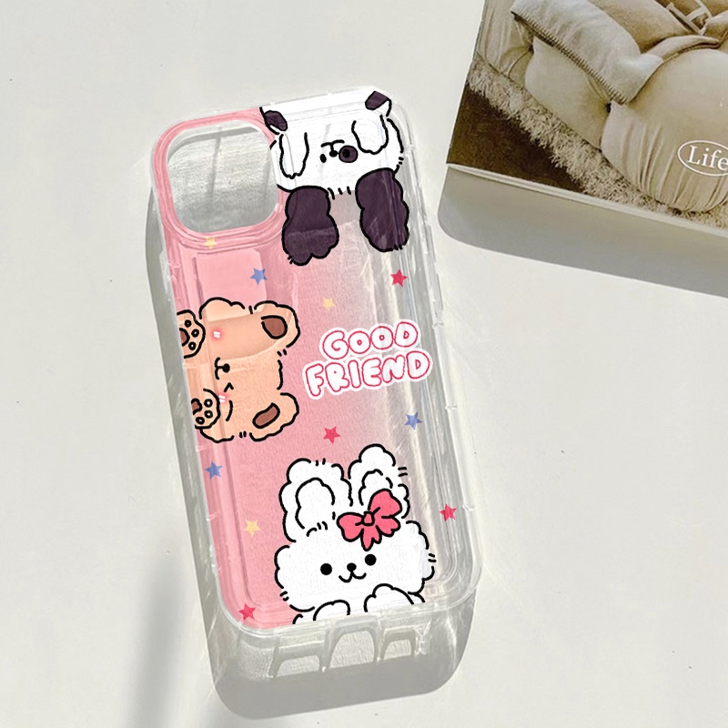 Casing Kelinci Anjing Lucu Untuk Oppo A5S A7 A12 A12S A11K A16 A16K A16E A16S A54S A3S A5 A8 A9 A9X A11 A11X A57 A57E A57S A17 A17K A74 A76 A77 A77S A94 A95 A96 Airbag Shockproof Cover