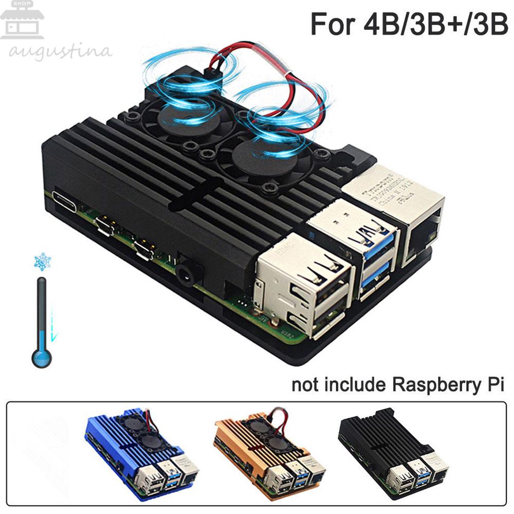 Agustinina Cooling Case Protection Cases Pendingin Pasif Bahan Aluminium Alloy Untuk Raspberry Pi 4model B Komponen Komputer