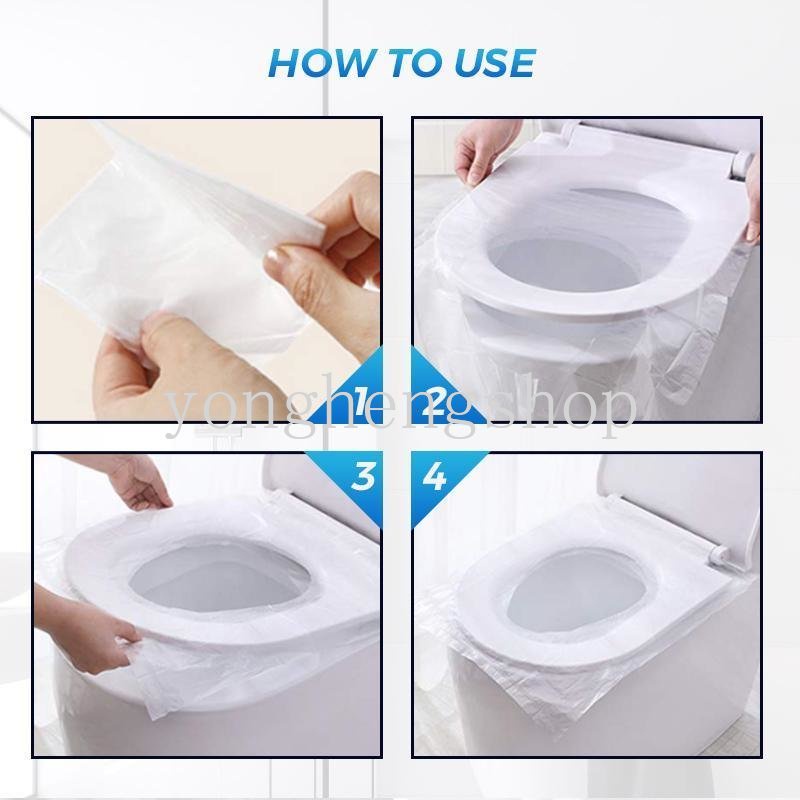 10pcs/set Plastik Sekali Pakai Toilet Mat Cushion Travel Portable Antibakteri Toilet Seat Cover Aksesoris Kamar Mandi Paket Mandiri