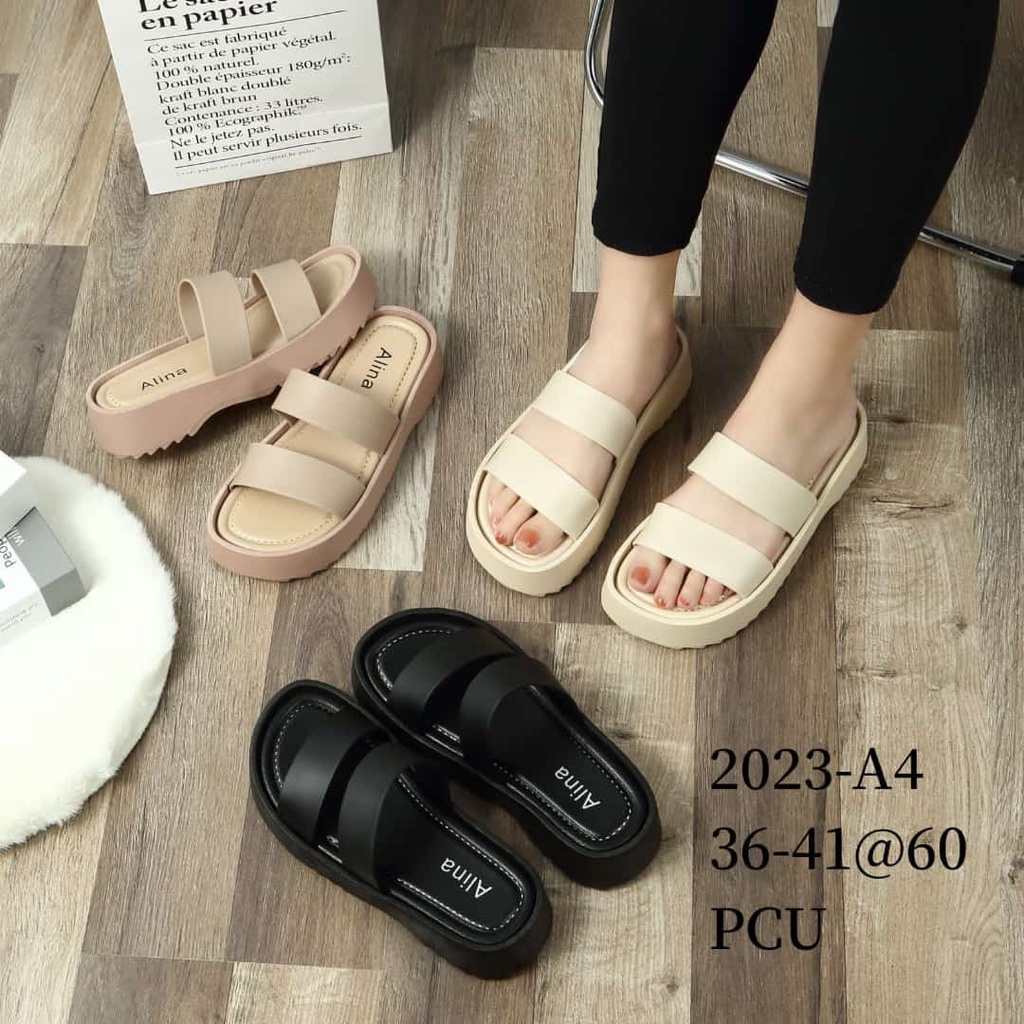 Sandal Selop Jelly BAN 2 2023 A4 Sendal Wedges Bahan Import AntiSlip SDLWW