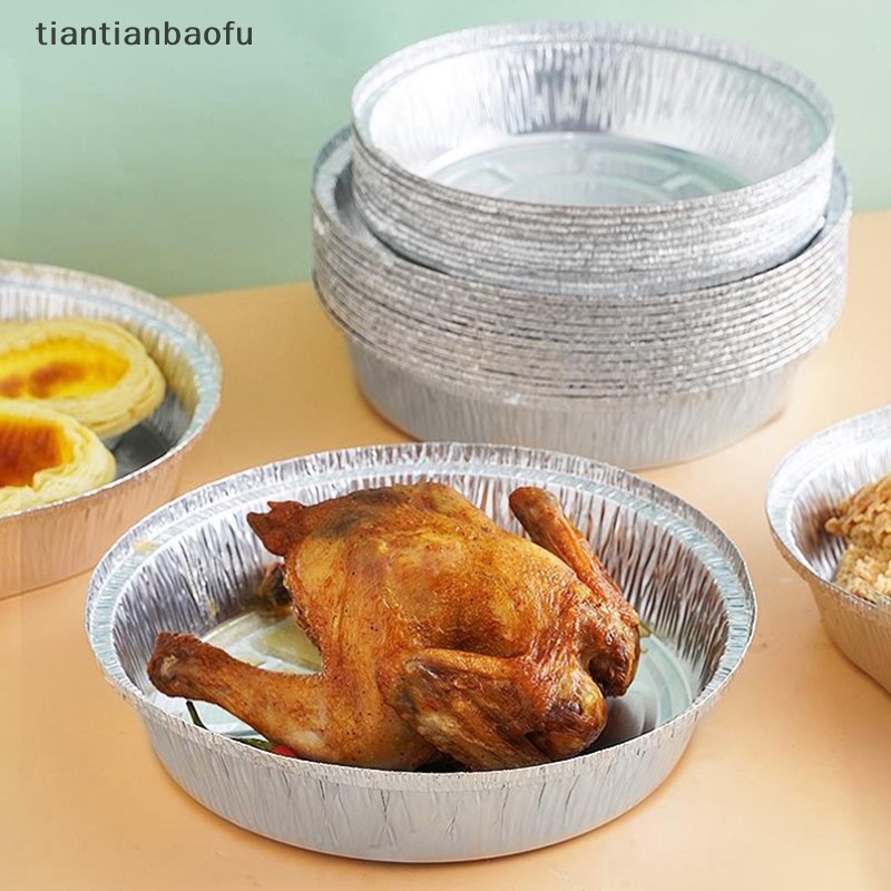 [tiantianbaofu] 10pcs 6/7 /8 /9 inch Loyang Bulat Foil Pie Dish Loyang Kue Loyang Baking Pan Bake Cases Butik