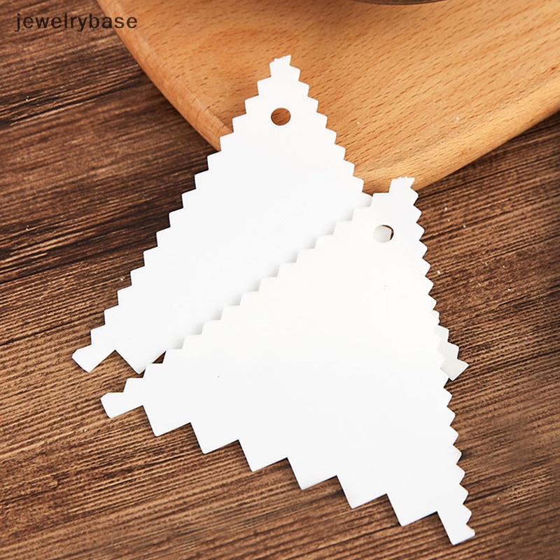 [jewelrybase] 5pcs Spatula Scraper Kue Plastik Set Pastry Adonan Fondant Cream Cake Tepi Samping Butik