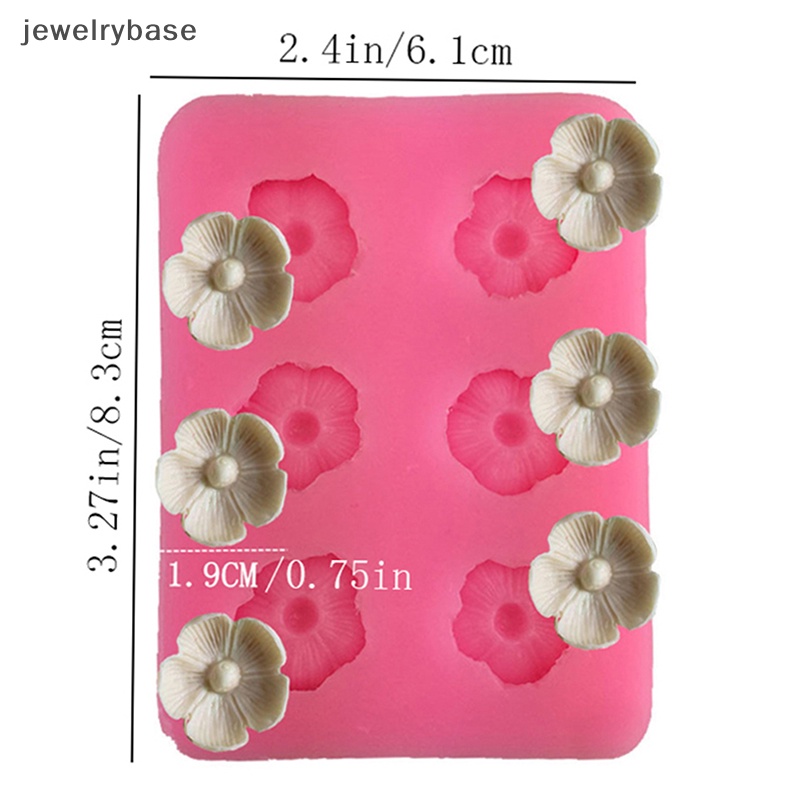 [jewelrybase] 1pc Enam Lubang Bunga Kecil Daisy Blossom Cetakan Silikon DIY Dessert Baking Mold Butik