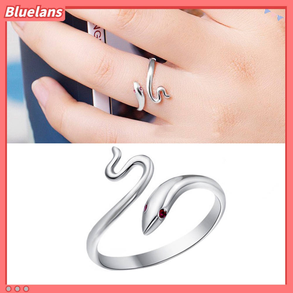 [BLS] Wanita Bukaan Dapat Disesuaikan Bergelombang Ular Jari Cincin Pesta Perjamuan Perhiasan Decor