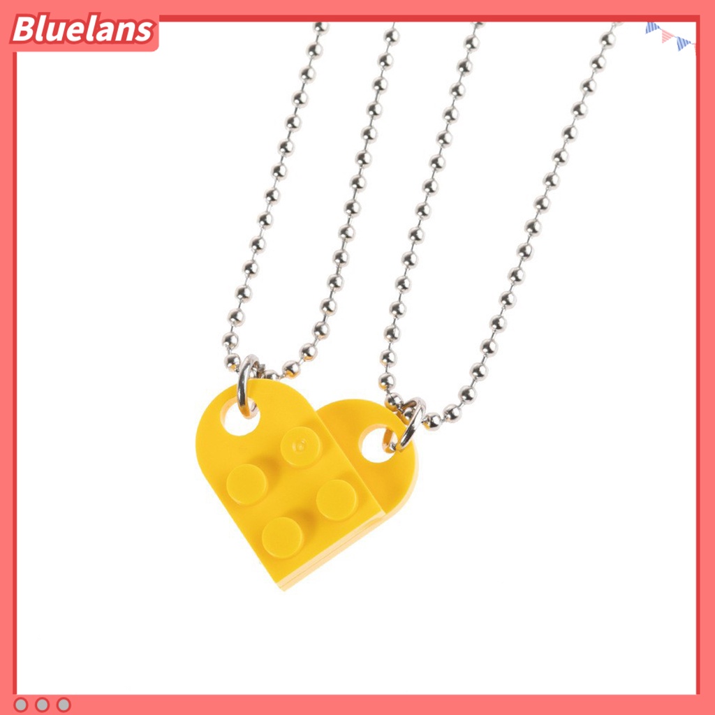 [BLS] 2pcs Kalung Pria Wanita Senada Dapat Dilepas Jigsaw Menarik Bentuk Hati Liontin Chokers Necklaces Untuk Pasangan