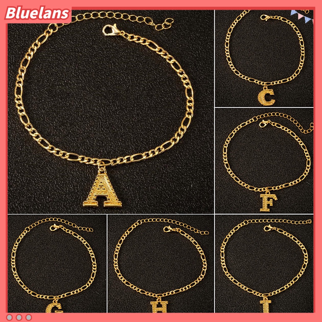 [BLS] Gelang Kaki Wanita 26huruf Perhiasan Yang Dapat Disesuaikan Electroplating Tahan Lama Foot Bracelet Beachwear