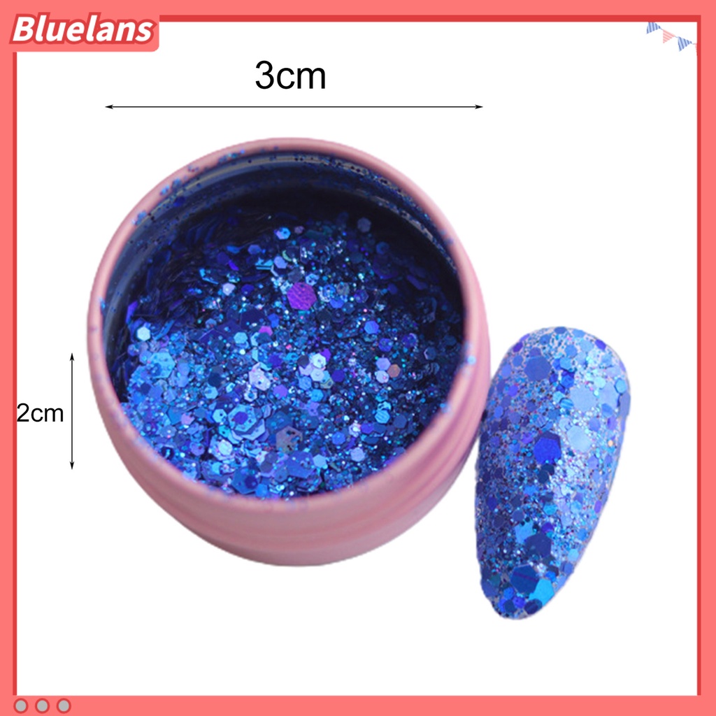 [BLM] Nail Art Payet Gaya Hexagon Reflektif Ultra Tipis Nail Sequin Glitter Hiasan Charms Untuk Manicure