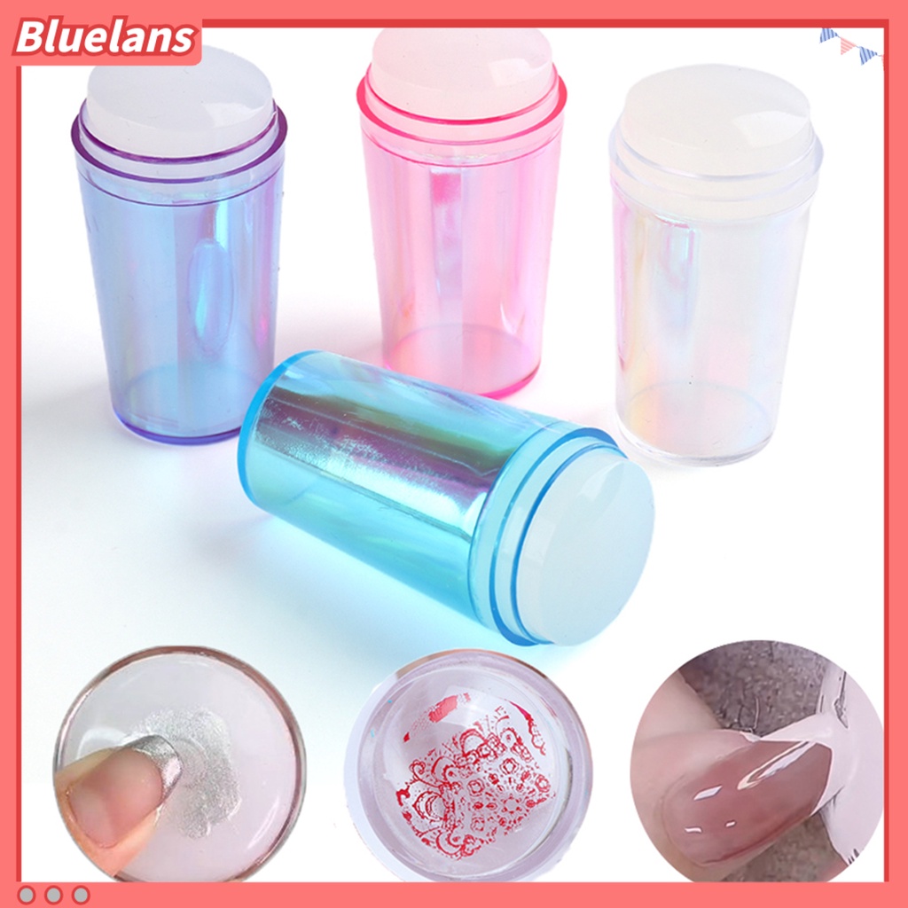 [BLM] 1set Stempel Kuku Reusable Non Cacat Bagus Daktilitas Bulat Silicone Stamper Kuku Transparan Alat Seni Untuk Manicure