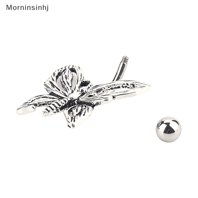 Mornin Warna Silver Butterfly Belly Navel Ring Stud Belly Button Rings Alloy Kristal Bar Untuk Wanita Sexy Pusar Tubuh Perhiasan id