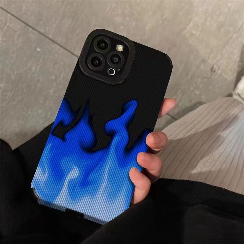 All New Hot Fashion Leather Soft Case IPhone 6S 7 Plus 8 Plus X XS XR XS Max 11 13 12 14 PRO Max 14 Plus SE Mini Phone Case Girl Girl Women Black Blue Fire