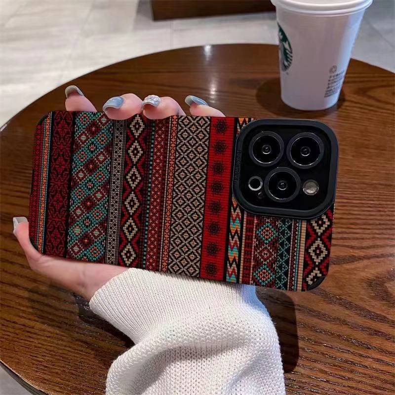 All New Hot Fashion Leather Soft Case IPhone 6S 7 Plus 8 Plus X XS XR XS Max 11 13 12 14 PRO Max 14 Plus SE Mini Phone Case Girl Girl Women Brown totem grid