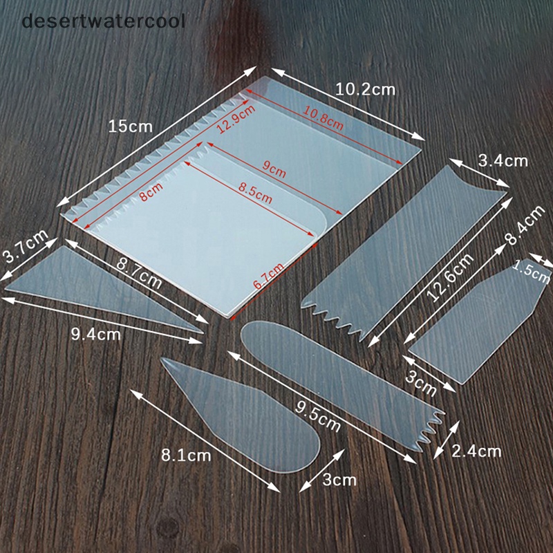 Deid 9pcs Scraper Kue Cream Spatula Pemotong Kue Pastry Cetakan Baking Decorag Tools Martijn