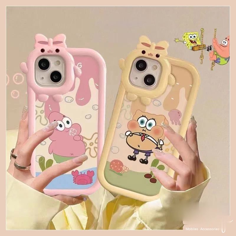 SpongeBob Patrick Star Casing for iPhone 12 13 14 Pro Max 12 13 Mini 14 Plus Soft Cute Cartoon Melte