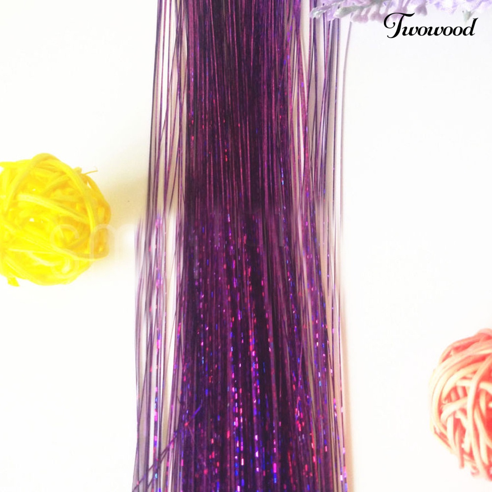 Twowood Hair Tinsel Bling Extension Glitter Sparkly Highlight Streak Night Club Pesta