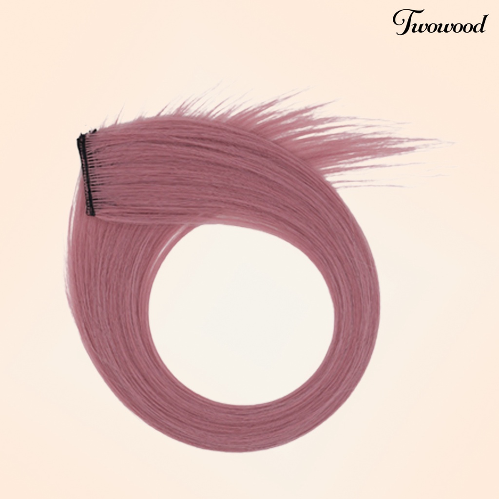 Twowood Extension Hair Mudah Dipakai Berbulu Multicolor Matte Trace-less Alat Makeup Buatan Manusia Serat Sorot Rambut Ekstensi Wig Untuk Wanita