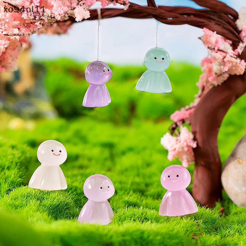 Xo 2/5Pcs Luminous Sunshine Doll Ornamen Mini Warna Kartun Boneka Mikro Lanskap Dekorasi Rumah Boneka Miniatur Mainan OL