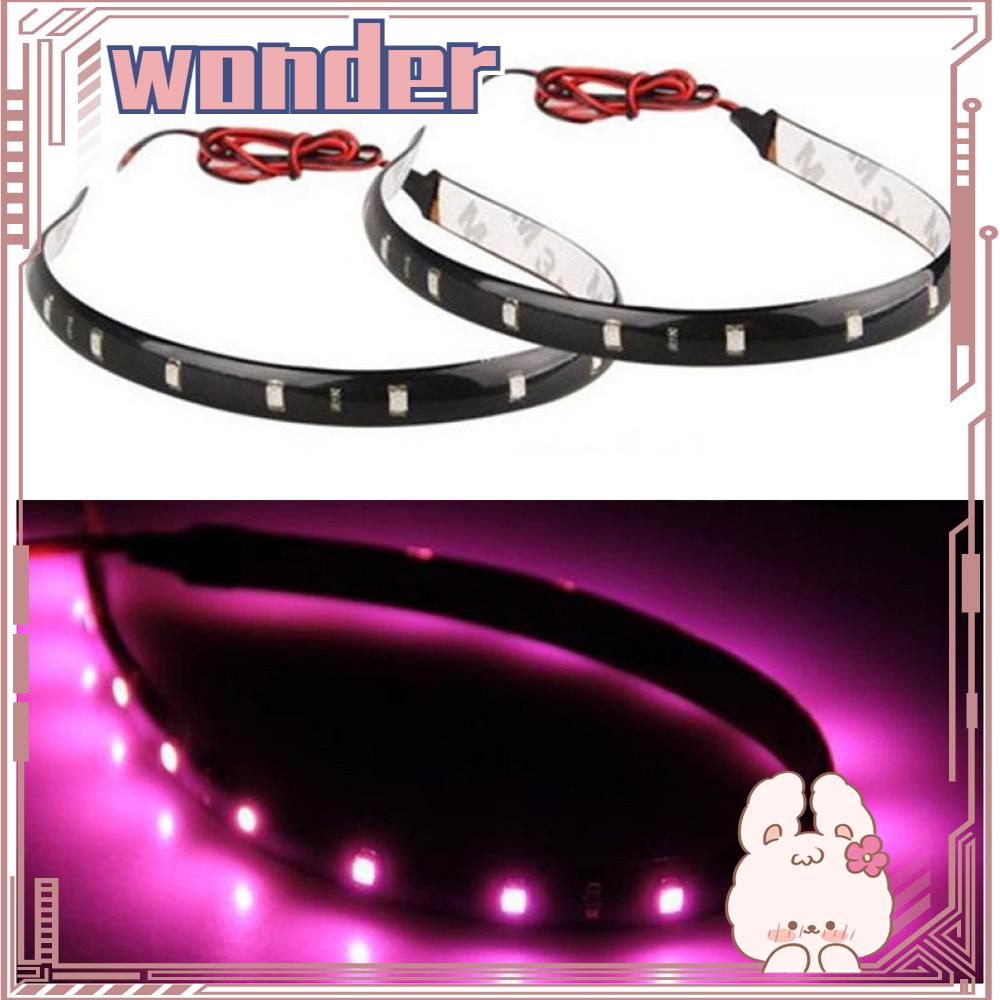 Wonder 8pcs Strip Lampu LED Mobil Ungu High Quality Kendaraan Motor Flexible Waterproof