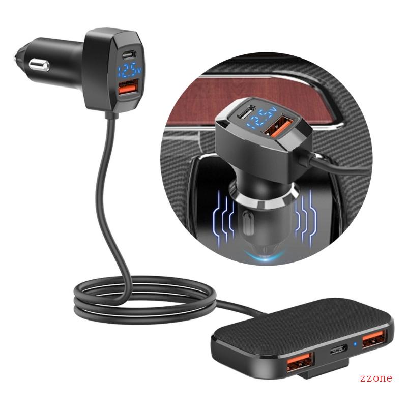 Charger Mobil USB zzz 5port 31W Super Cepat Fast Charging PD 30W QC3 0mobil USB Charger Dengan Kabel