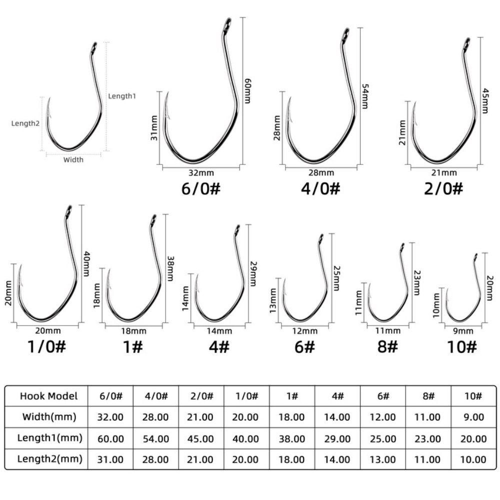 AUGUSTINA Agustina Fishhook Carp Fishing Tackle Single Hook Kail Ikan Lele Tajam Circle Hook Mustad Hooks Fishihook Set Fly Aksesoris Pancing Jepang Hook Barbed Fishhook