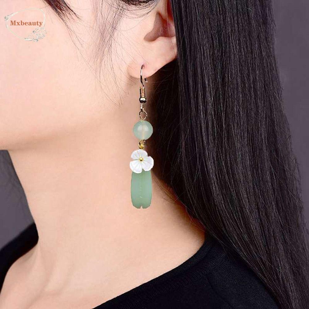 Mxbeauty Wanita Anting Temperamen Retro Etnik Berwarna Glasir Fashion Perhiasan Niche Desain Gadis Hadiah Indah Hanfu Aksesori Menjuntai Anting-Anting