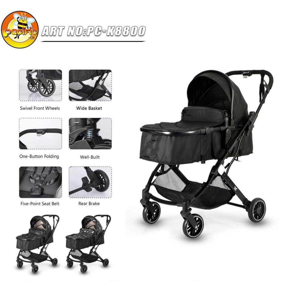 Pacific K8800 Baby Stroller | Black