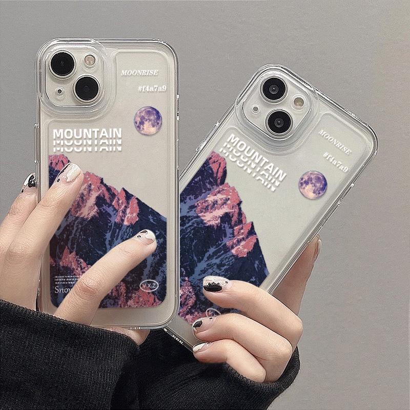 Casing Gunung Salju Untuk Vivo Y12S Y91 Y95 Y93 Y20 Y20S Y20i Y21 Y21S Y21T Y17 Y16 Y12 Y15 Y11 Y19 Y91C Y15S Y15A Y33S Y33T Y51 Y52S Y53S Y02 NEX3 Akrilik Space TPU Back Cover