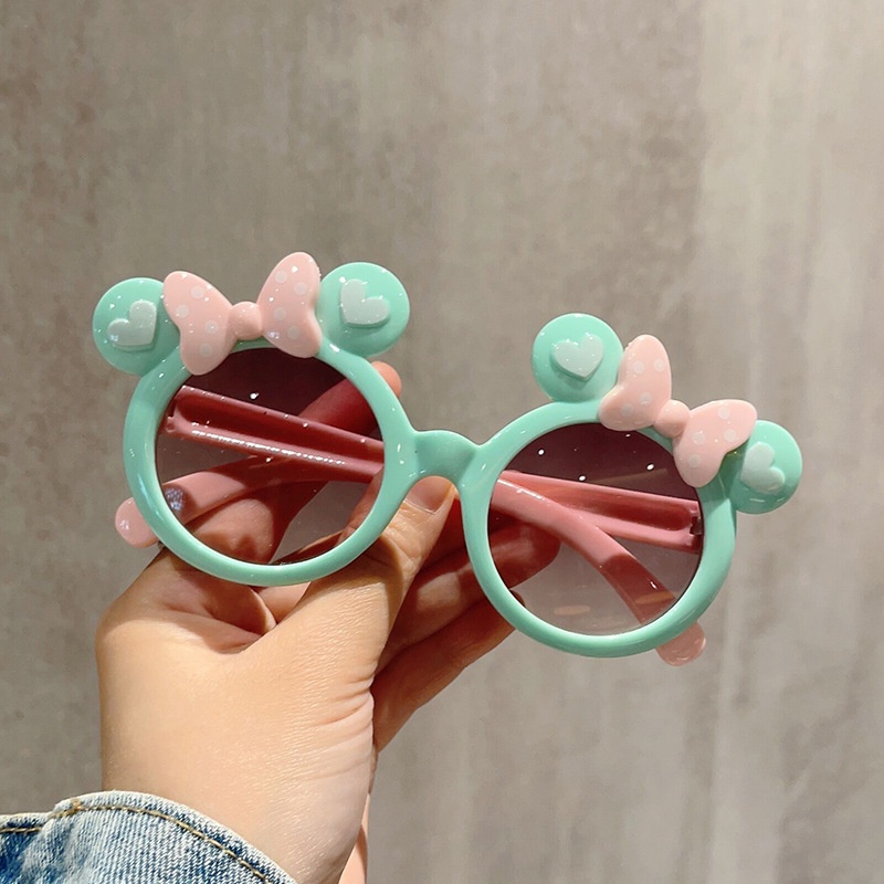 (YUZHU) Kacamata Hitam Busur Anak-Anak Fashion Korea Bayi Perempuan Cinta Fashion Candy Color Sunglasses