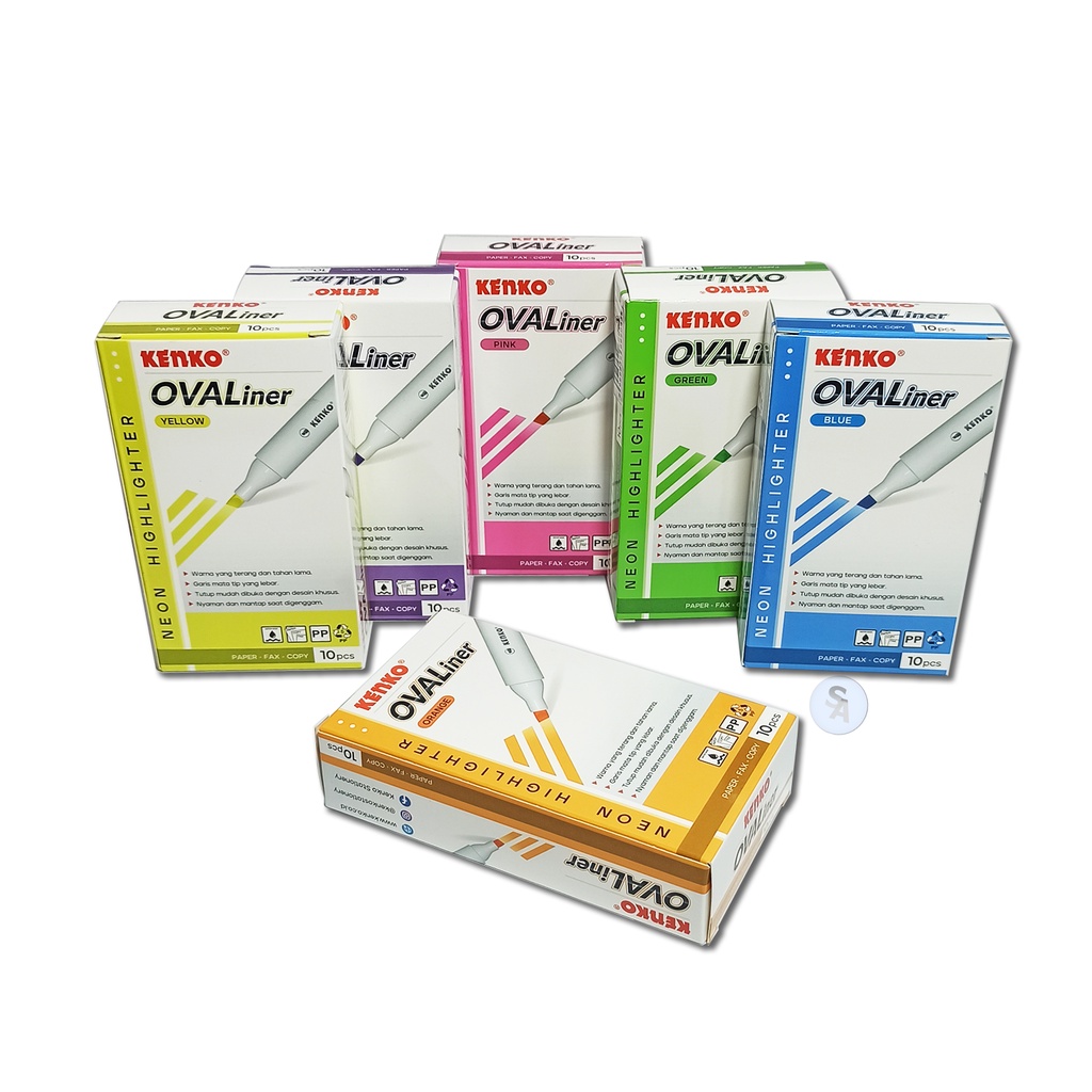 

KENKO - Neon Higlighter Ovaliner Penanda Berwarna - Pcs