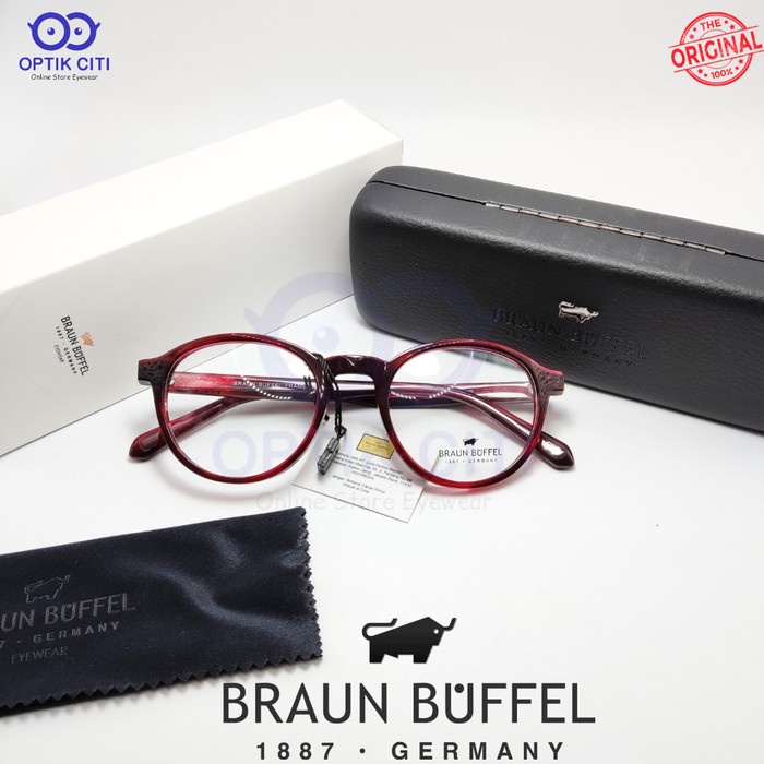 Frame Kacamata Pria Wanita Braun Buffel BB 917 Bulat Original
