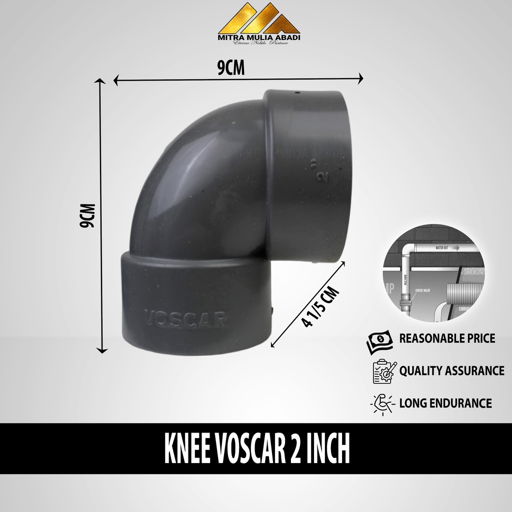 Knee/Elbow merk VOSCAR / Sambungan Pipa 2 Inch