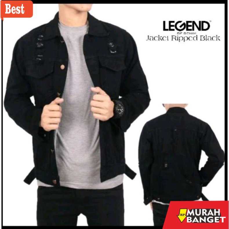 Jaket denim pria terbaru- JAKET JEANS HITAM PRIA SOBEK/JAKET DENIM RIPPET DISTRO/JAKET TERBARTU2020/