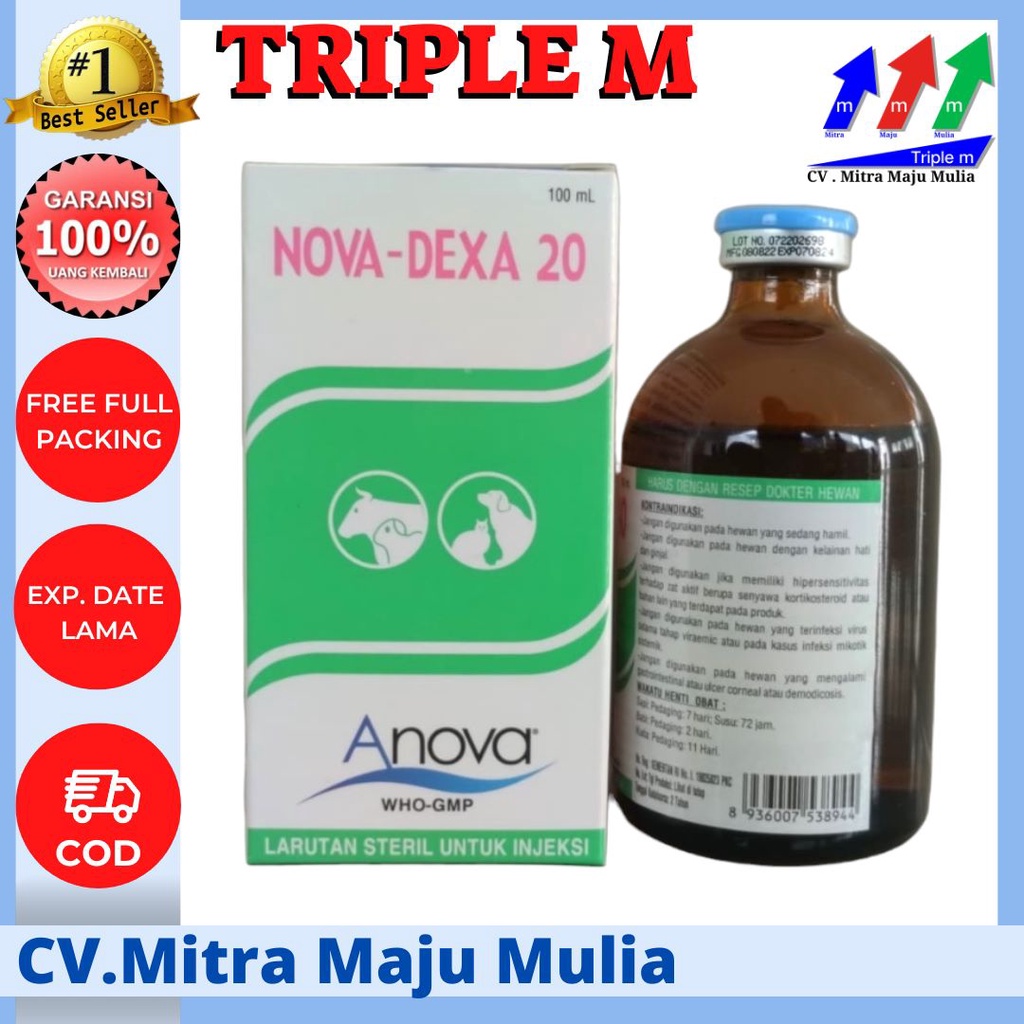 NOVA DEXA 100 ML TRIPLE M - Obat Anti Inflamasi untuk Hewan