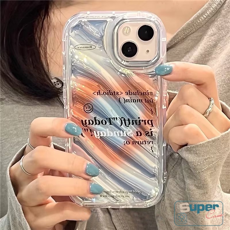 Case Cinta Hati Kerut Stereo 3D Kompatibel Untuk IPhone XR 7 8 6 6S Plus 7Plus 11 13 14 12 Pro MAX X XS MAX SE 2020huruf Kupu-Kupu Kreatif Dazzle Color Laser Card Cover